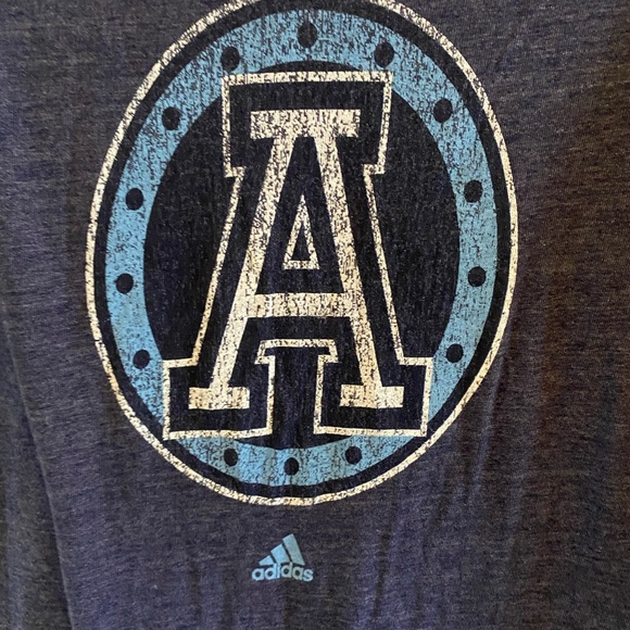 Adidas Argos dark blue v-neck T-shirt size M cotton blend - Picture 3 of 10